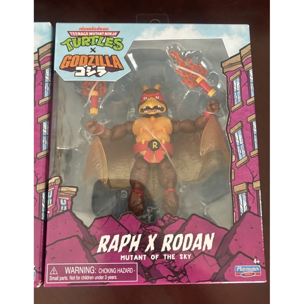 TMNT Teenage Mutant Ninja Turtles X Godzilla (Set of 3) "Leo, Mikey, Raph"- NEW - Picture 2 of 5